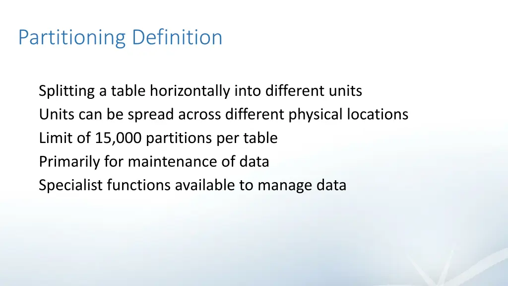 partitioning definition