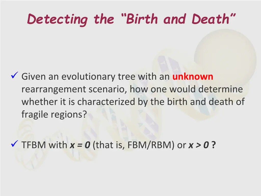 detecting the birth and death 1