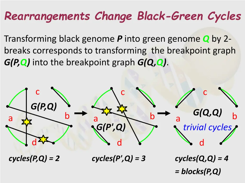 rearrangements change black green cycles