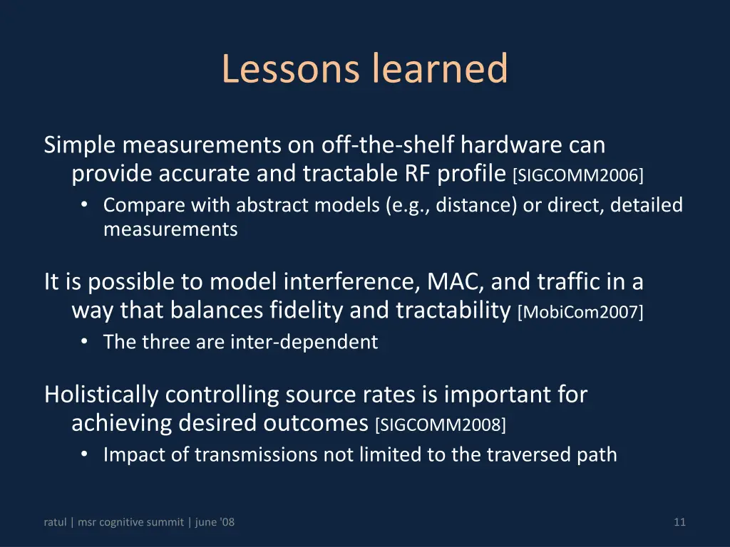 lessons learned