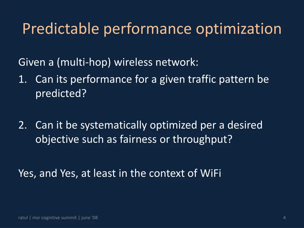 predictable performance optimization
