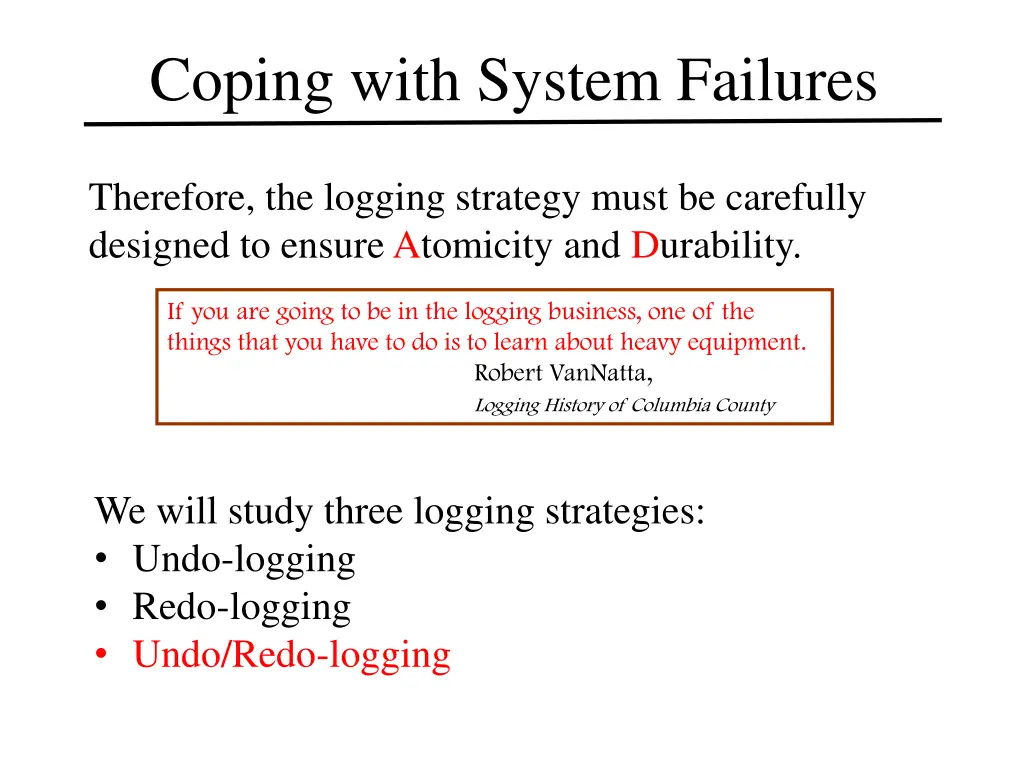 coping with system failures