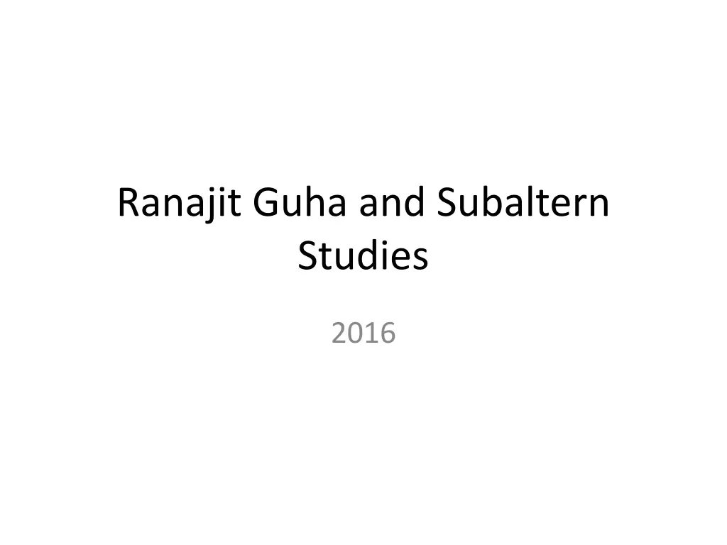 ranajit guha and subaltern studies