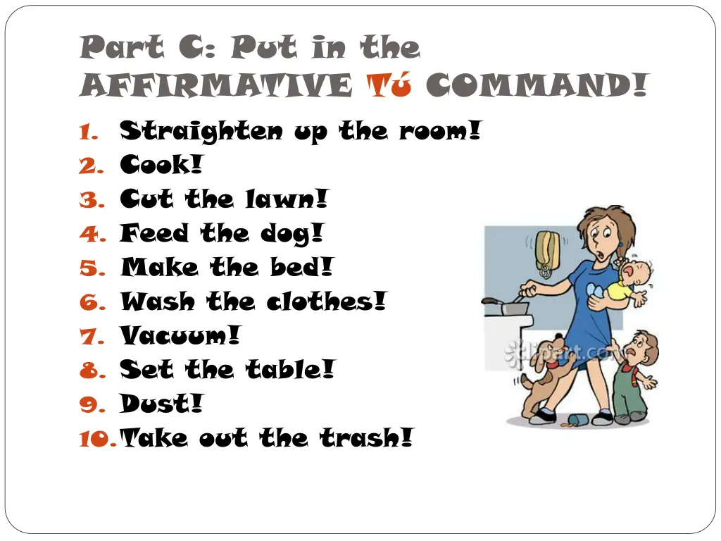 part c put in the affirmative t command