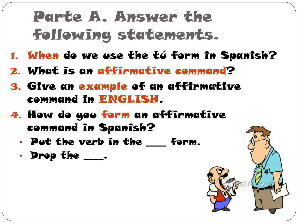 parte a answer the following statements 1 when