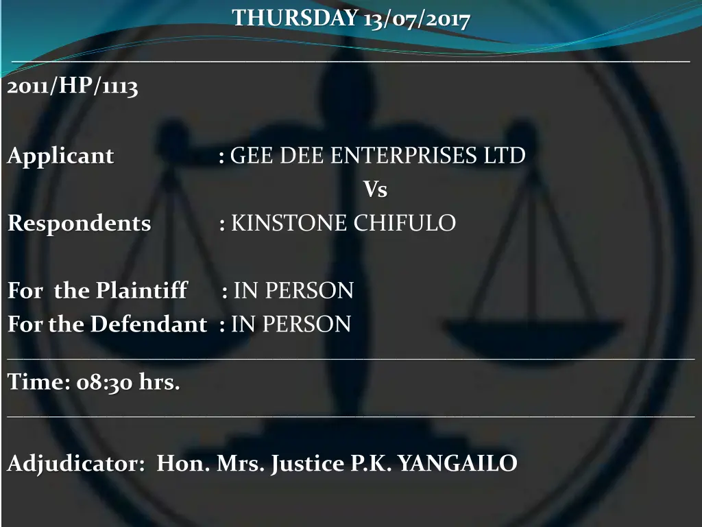 thursday 13 07 2017 19