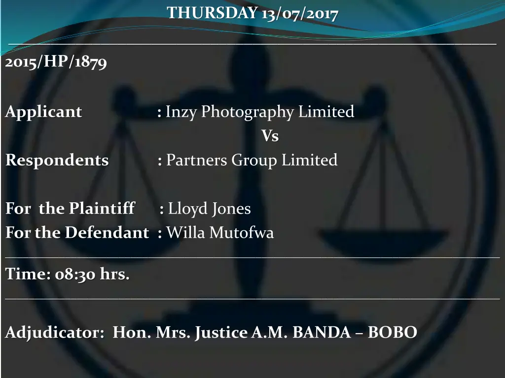 thursday 13 07 2017 9