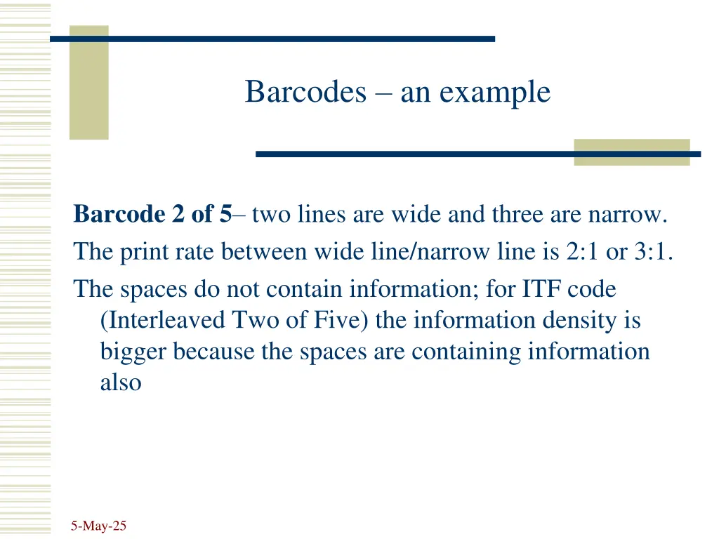barcodes an example