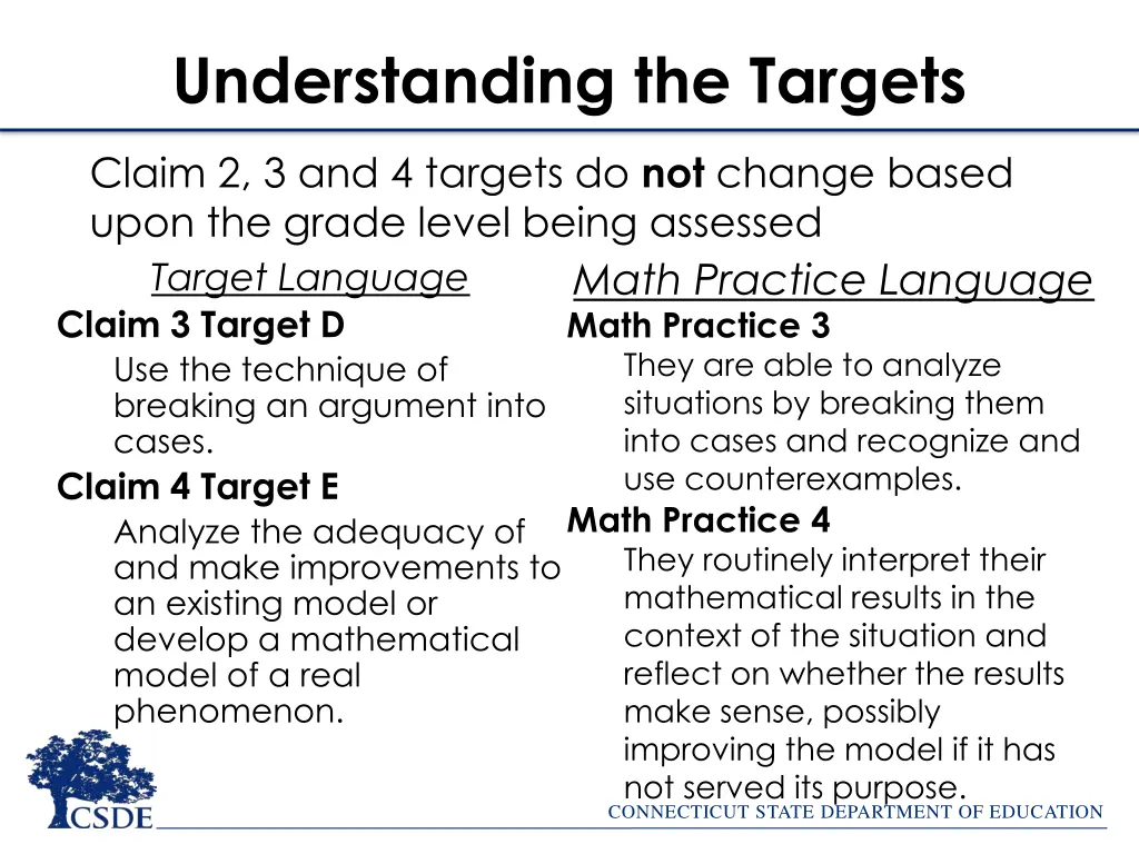 understanding the targets 1