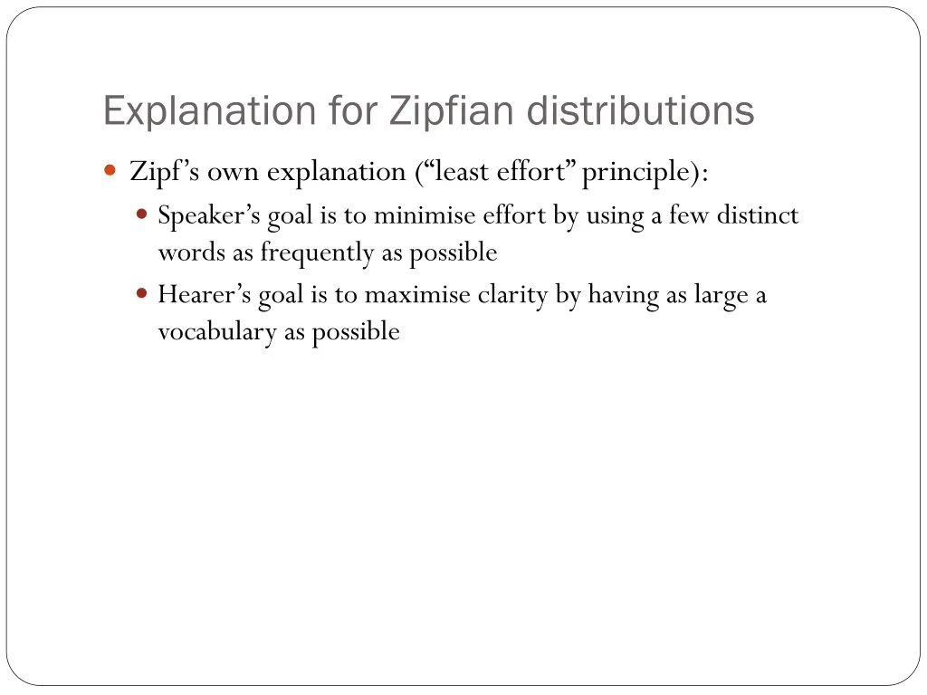 explanation for zipfian distributions