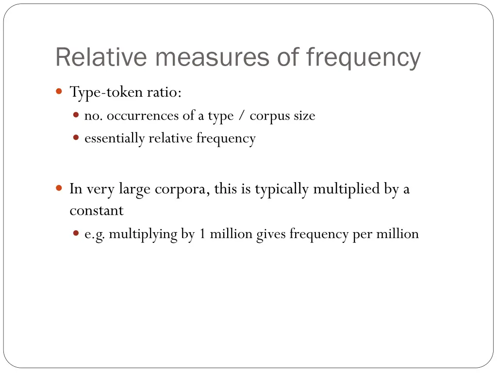 relative measures of frequency