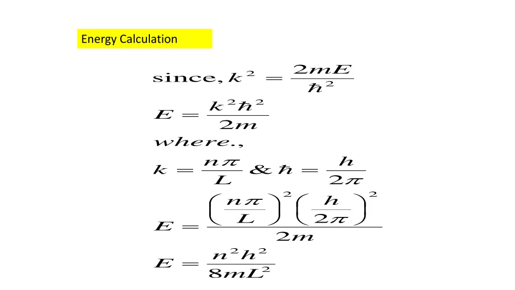 energy calculation