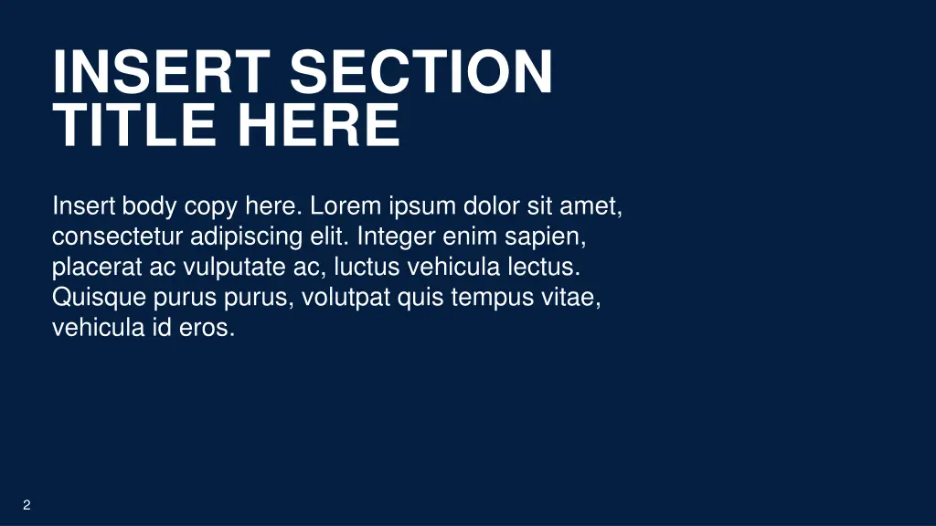insert section title here