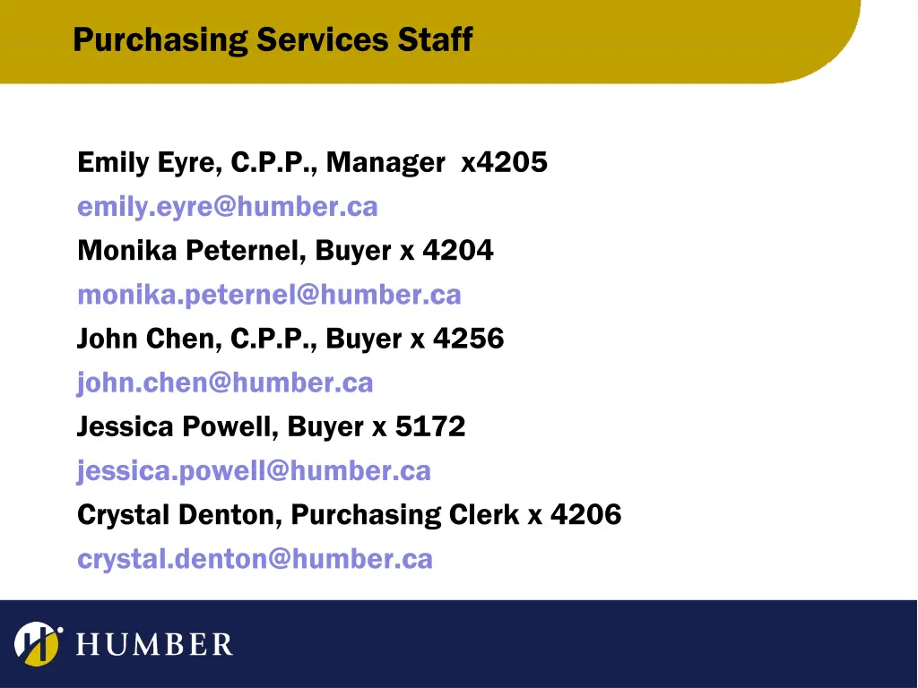 purchasing services staff