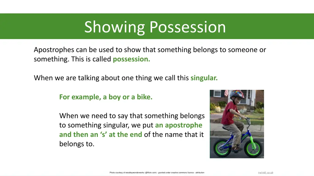 showing possession