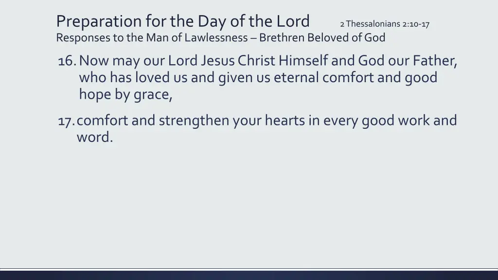 preparation for the day of the lord responses 2