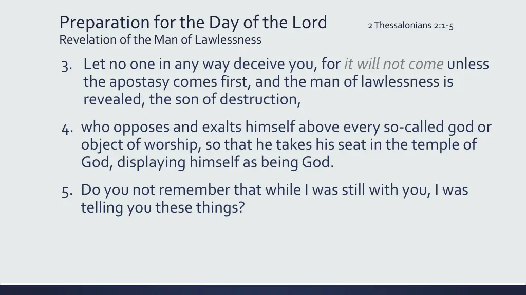 preparation for the day of the lord revelation 3