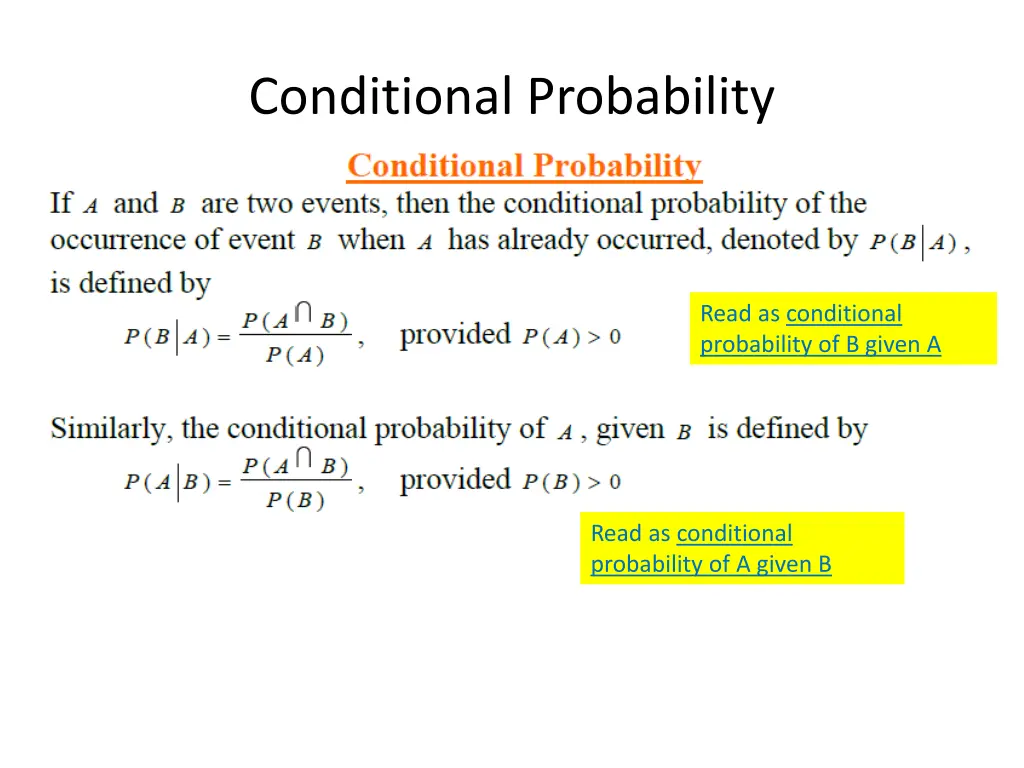conditional probability