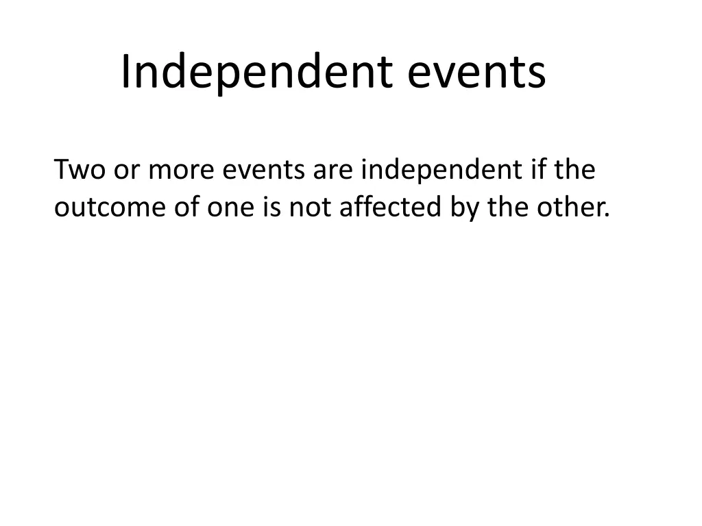 independent events