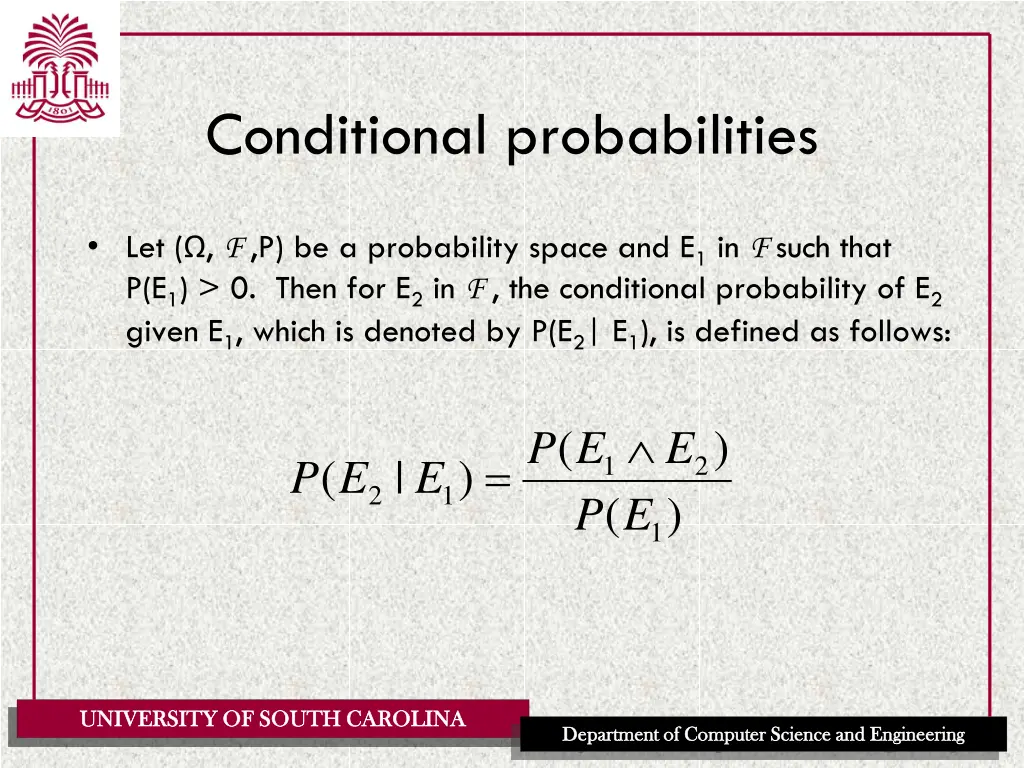 conditional probabilities