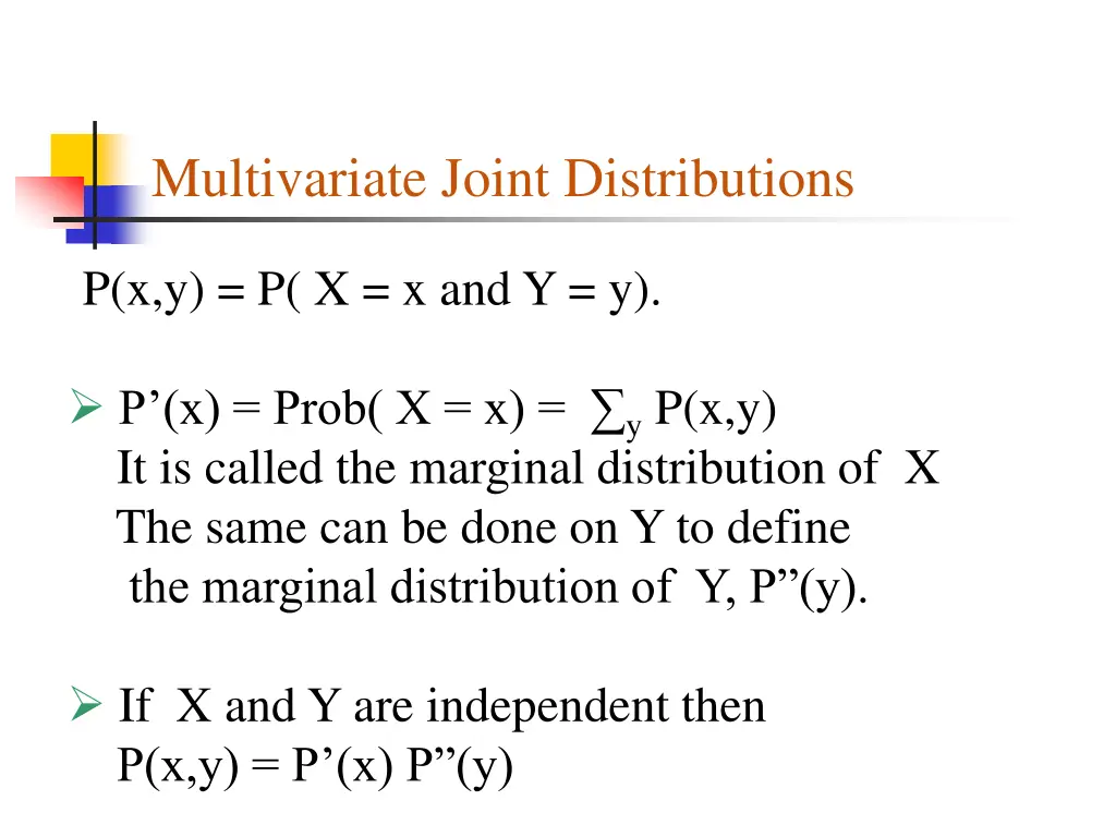 multivariate joint distributions