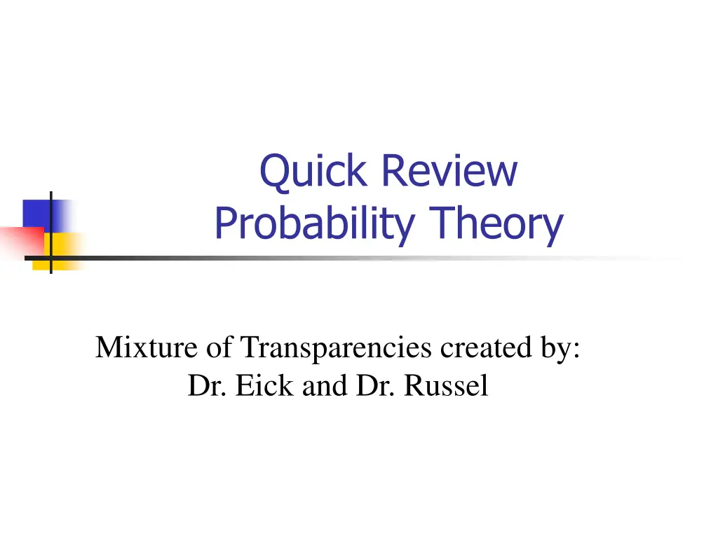 quick review probability theory