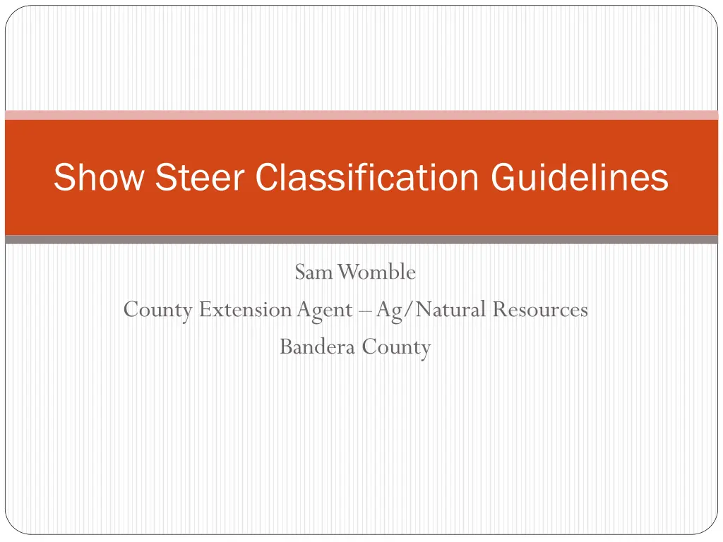 show steer classification guidelines