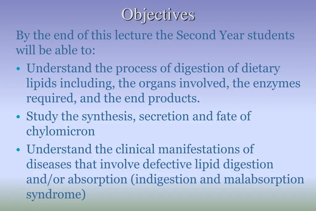 objectives