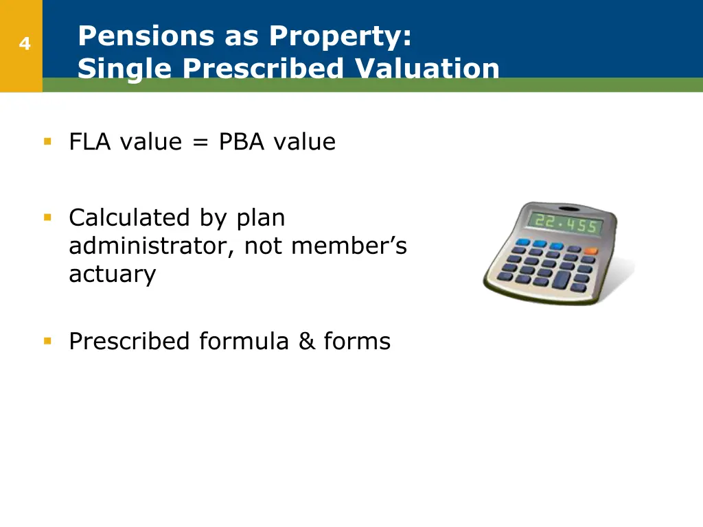 pensions as property single prescribed valuation