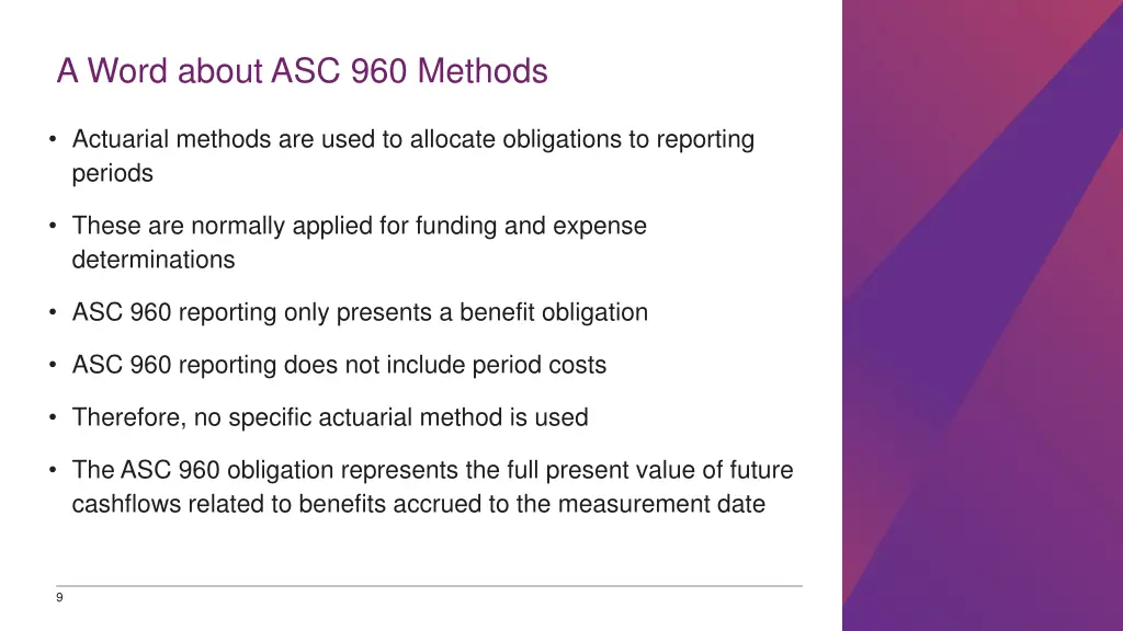 a word about asc 960 methods