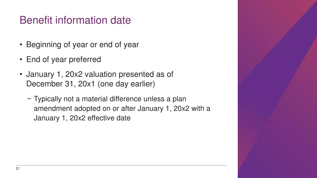 benefit information date