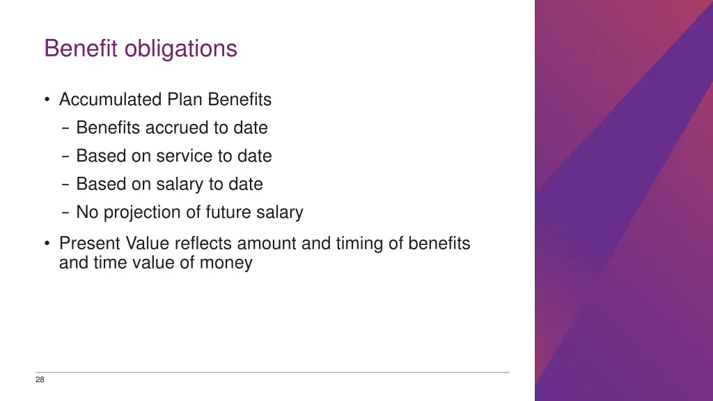 benefit obligations 1