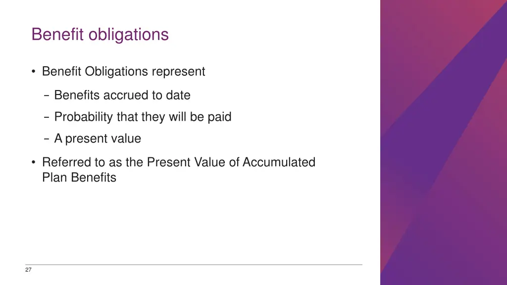 benefit obligations