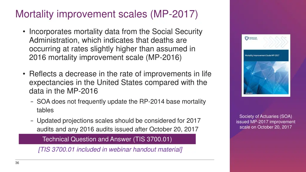 mortality improvement scales mp 2017