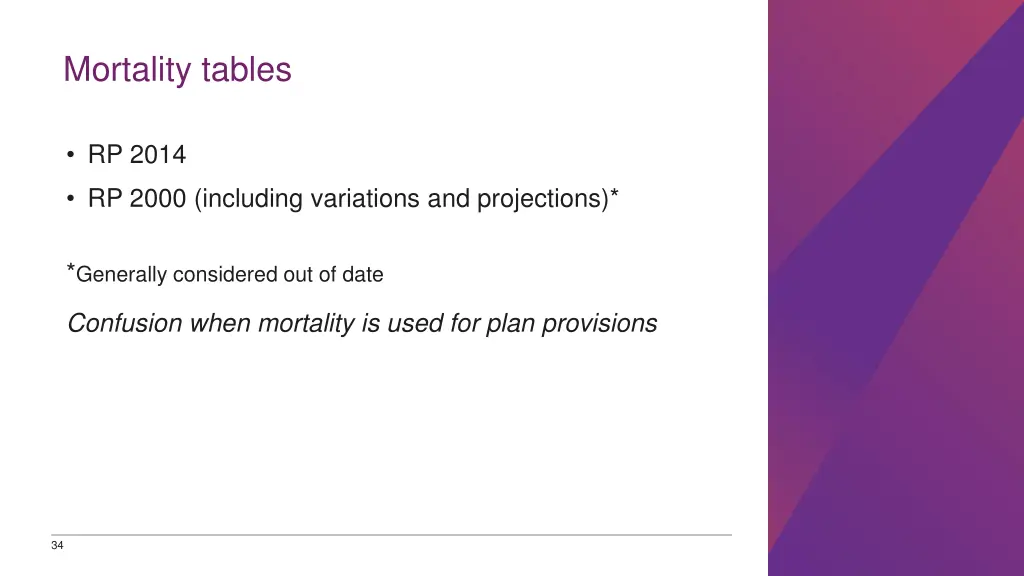 mortality tables