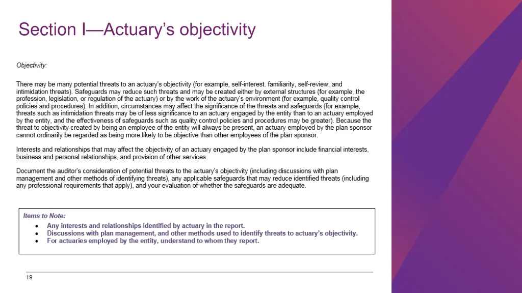 section i actuary s objectivity