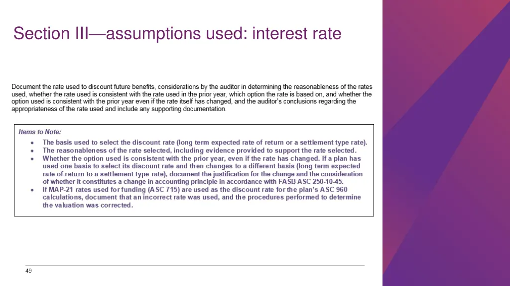 section iii assumptions used interest rate