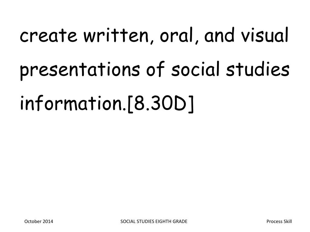create written oral and visual presentations