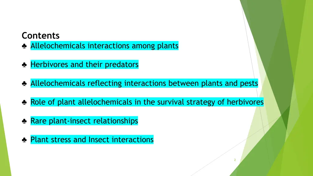 contents allelochemicals interactions among plants
