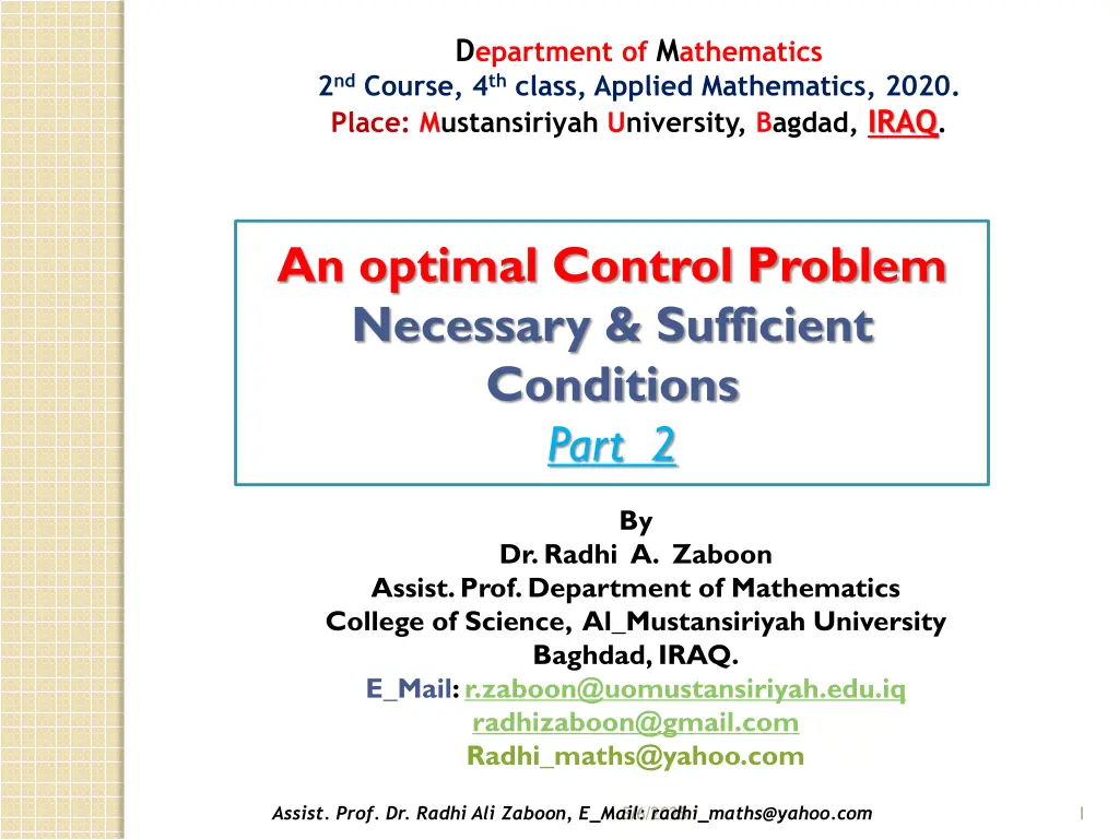 d epartment of m athematics 2 nd course