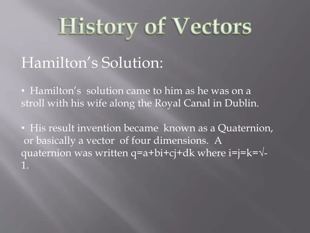 history of vectors 3