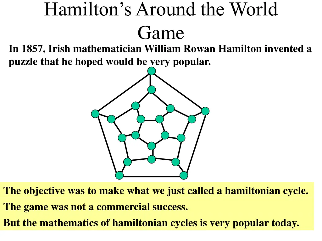 hamilton s around the world game in 1857 irish