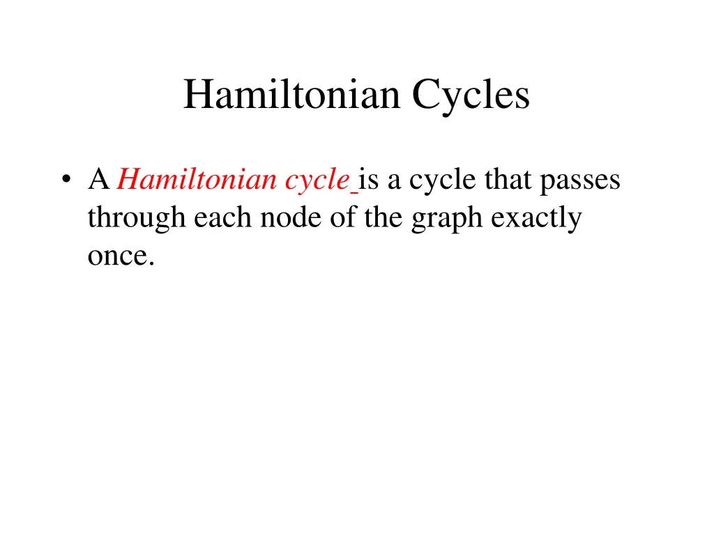 hamiltonian cycles
