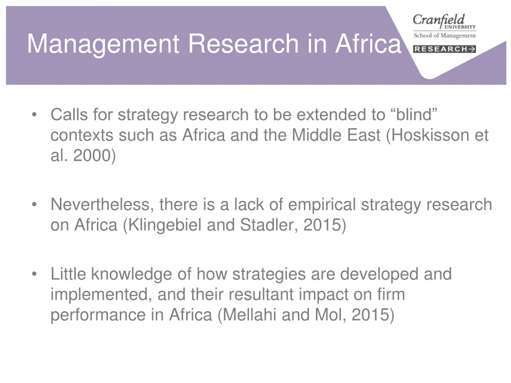 management research in africa