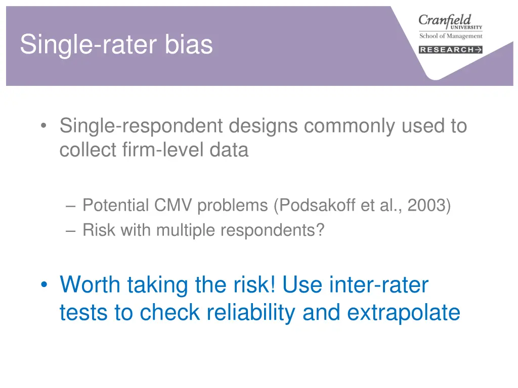 single rater bias