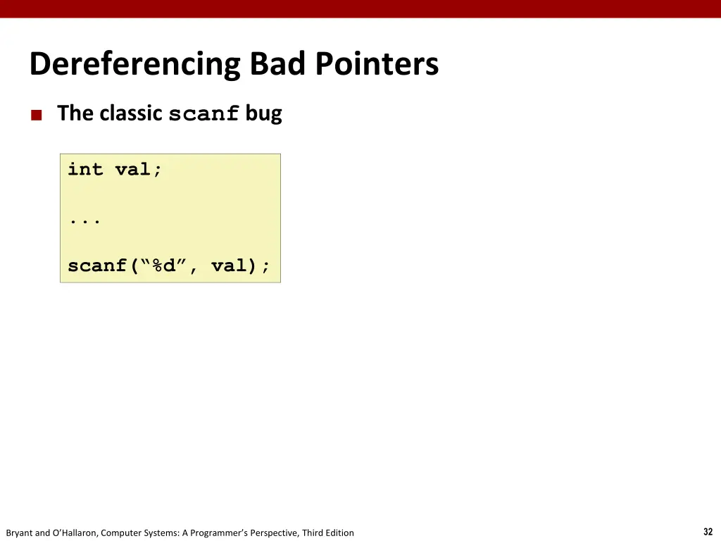 dereferencing bad pointers