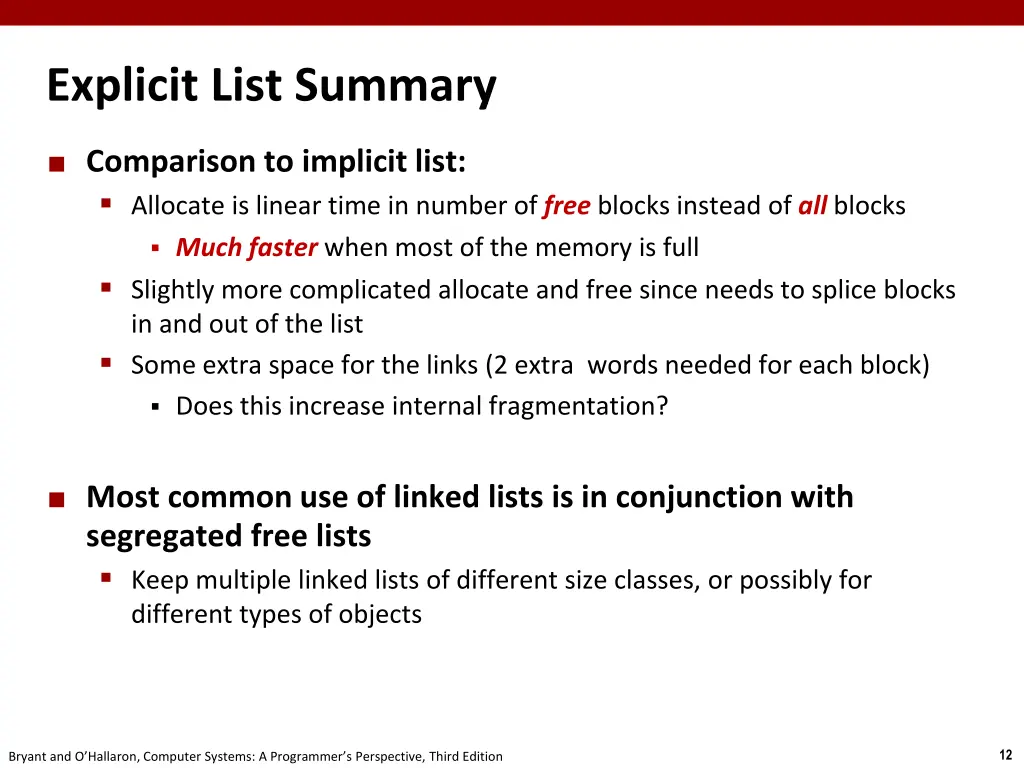 explicit list summary