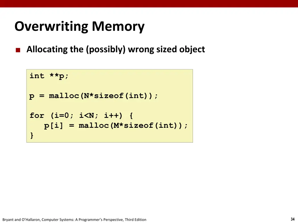 overwriting memory