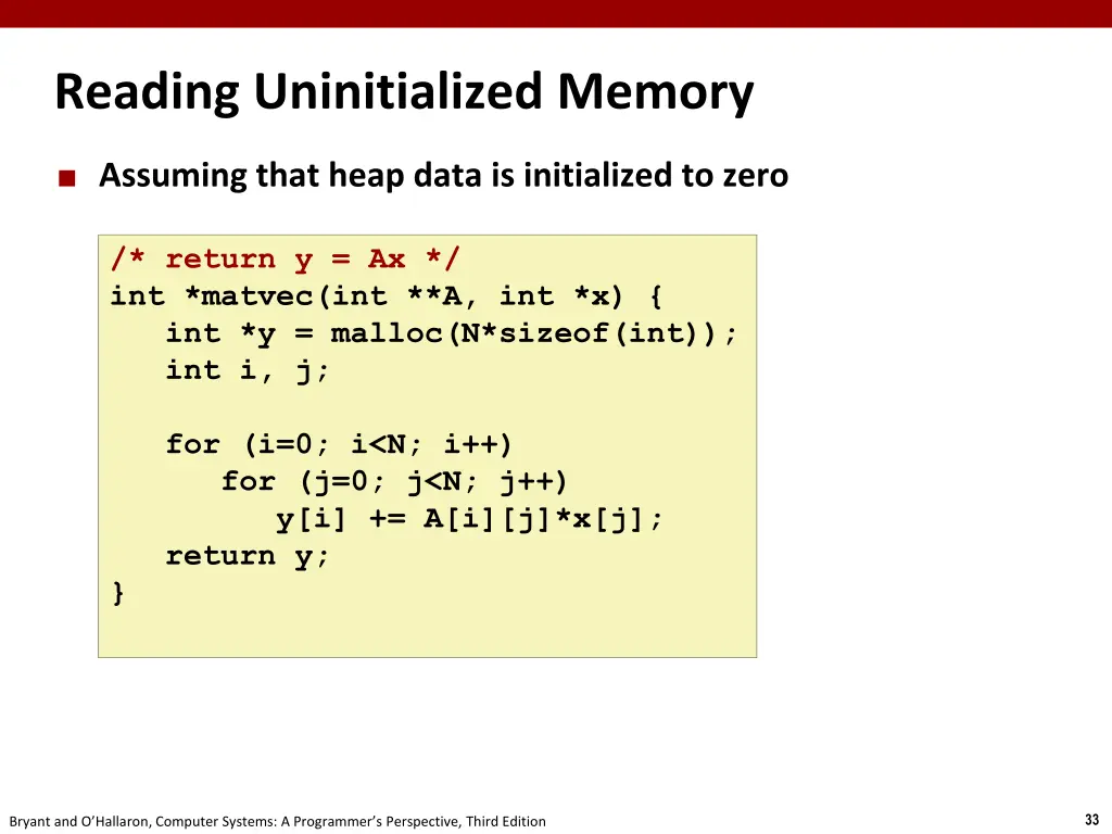 reading uninitialized memory