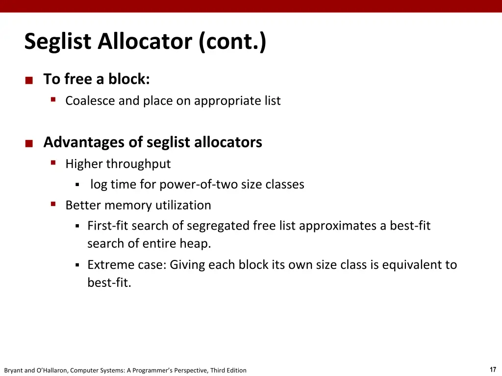 seglist allocator cont